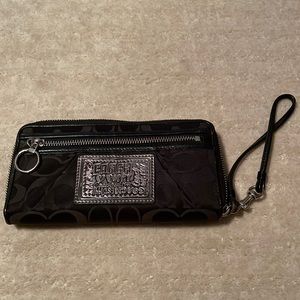 Coach black wristlet